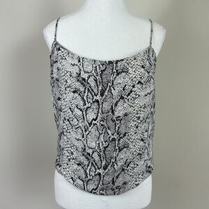Reformation Meyer Snake Print‎ Crepe Tie Strap Blouse Size 16